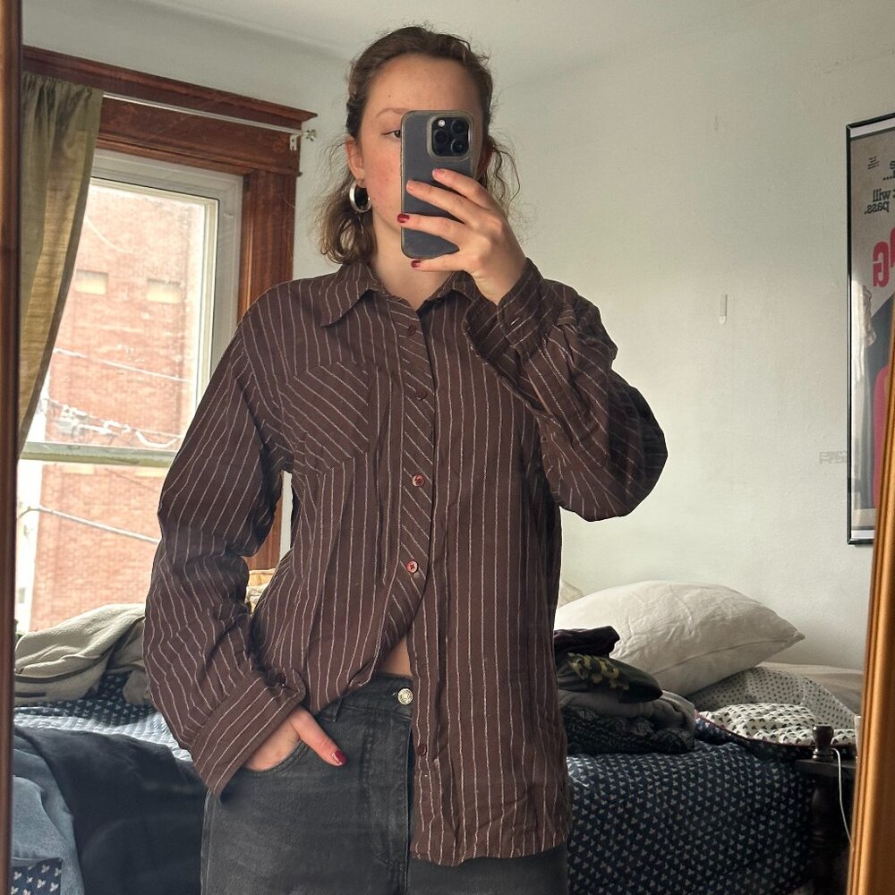 Everyday brown button up